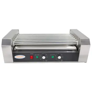 Hakka Commercial Electric Hot Dog Roller Grill, 7 Rollers Capacity for 18 Hot Dogs, Countertop Warmer Cooker for Concession Stands, Food Trucks & Snack Bars