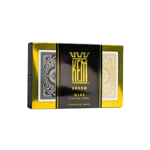 KEM Washable Playing Cards - 2-Deck Set, Poker-Size, Standard Index, Black and Gold Design