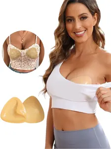 2pcs Dual-Sided Adhesive Bra Pads, Push Up Padding, Washable Reusable Instant Lift, Invisible No-Strap Bras, Dress Enhancer, Women's Underwear Accessories