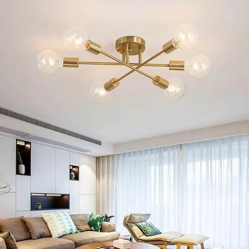 Braylon 6 Light 22.83' Diameter Gold Flush mount Mount Ceiling Fixture