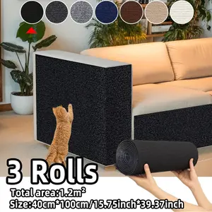 3-Piece Cat Scratching Pad Set, Self-Adhesive Carpet & Sofa Protector, Removable Wall & Couch Protection, Durable Cat Scratch Board