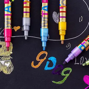 Shiny Metallic Pen Set, Colorful Ink Graffiti Marker Pens, Card Glitter Markers, DIY Handmade Journaling Kit
