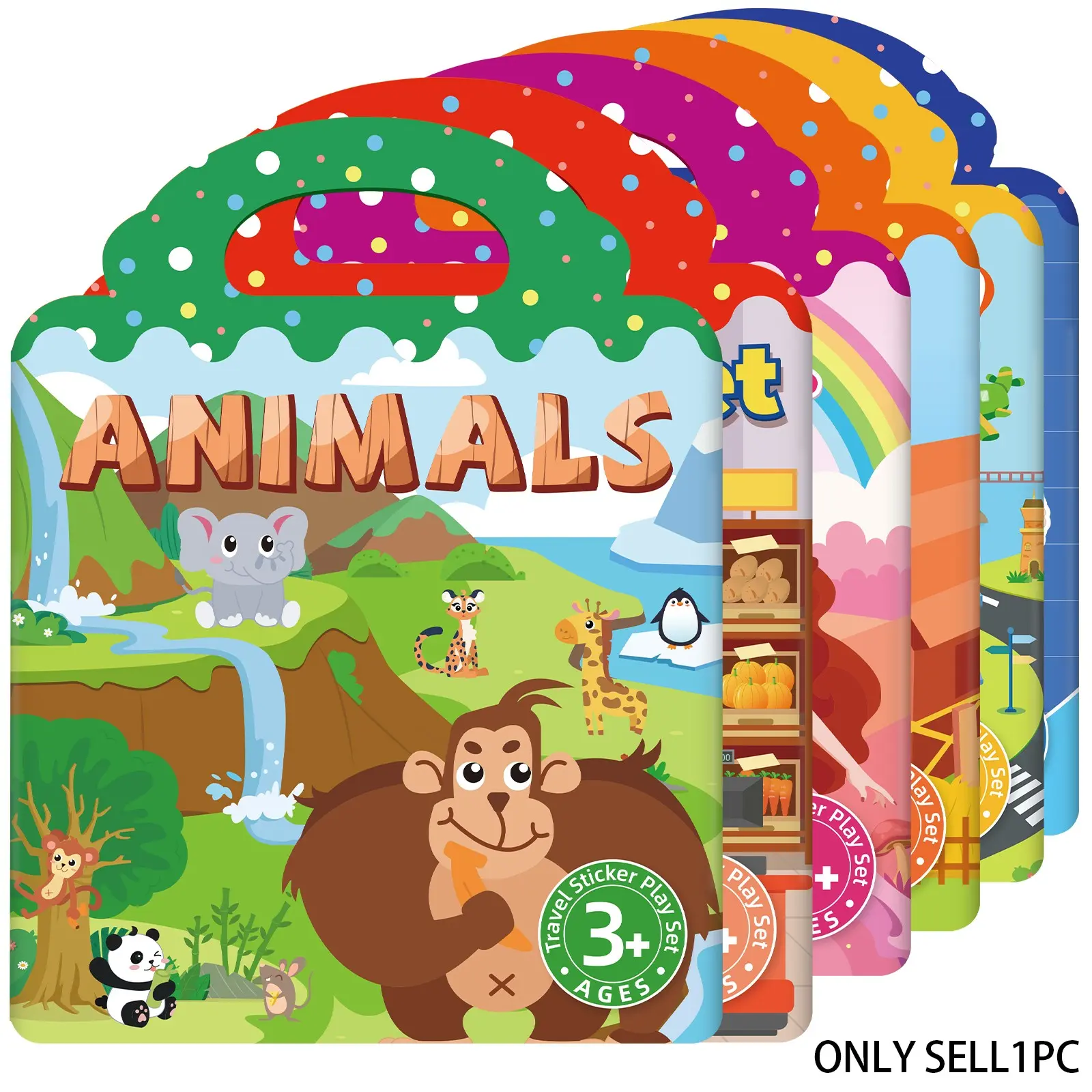 Waterproof Sticker Activity Book, Stickers Book, Preschool Learning Book, 1 Piece Multiple Theme Travel Learning Look, Educational Toy for Arts & Crafts