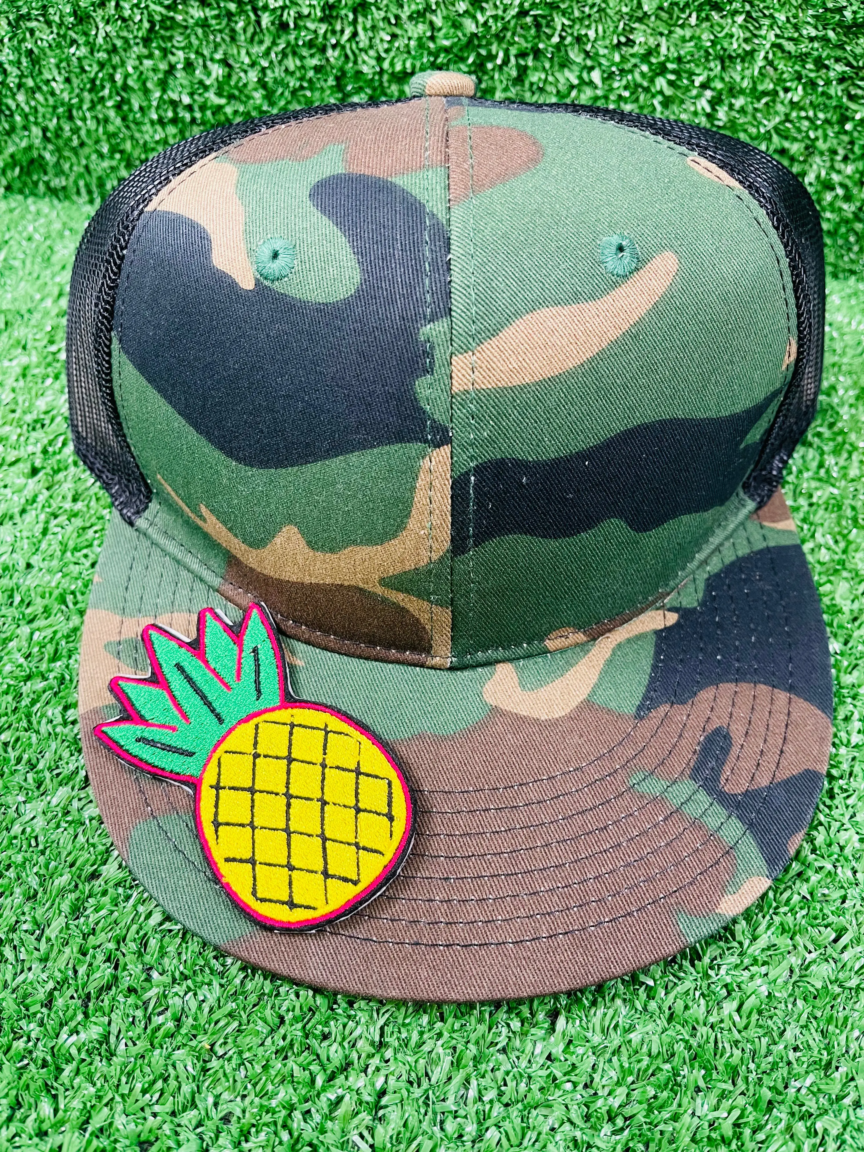 Tropical Pineapple Patch - Camo Style - Hand-Embroidered in-House - Personal High-Quality Touch - Made to Order - Fun & Stylish Accessory
