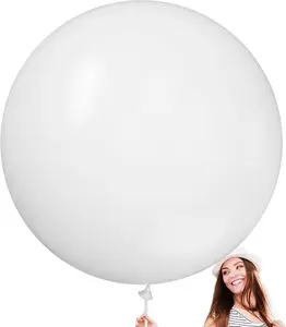 PartyWoo White Balloons 4pcs 36 Inch Extra Large Big Jumbo Giant Matte White Latex Helium Balloons for Wedding Bridal Graduation Engagement Baby Shower Birthday Tea Party Decorations White-Y13