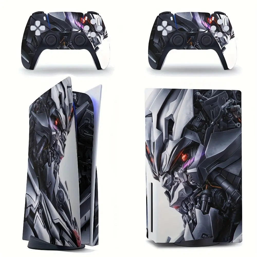 Cool Sci-Fi Mecha Robot Vinyl Skin Sticker Compatible with PS5 Disc,  PS5 Slim Console and 2 Controllers, Full Cover Decal Wrap, Gift for Gamers