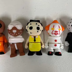 Halloween 3d Printed mini horror figures made of PLA Plastic great for decoration measuring around 3 inches long