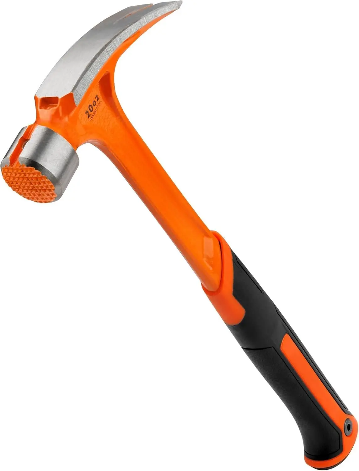 20 oz Straight Claw Hammer with   Holder, Rip Claw Hammer with Milled  & Shock Absorbing Grip, Heavy Duty One- Forged Hammer