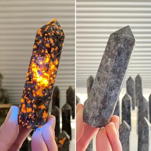 Vibrant UV Reactive Yooperlite Fluorescent Sodalite Crystal Specimen Crystal Towers 80-100g 2.8-3.5oz 8-9cm 3.1-3.5in Highly UV Reactive