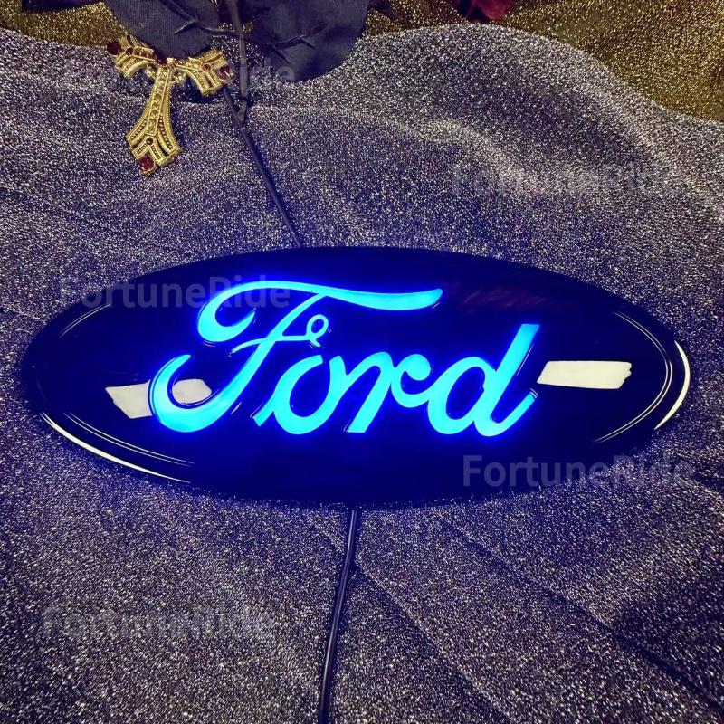 For Ford Emblem, Dynamic & Static LED Emblem Light, Fits23*9cm/9.06*3.54in, Front Grille Dynamic Emblem for F150F250, Truck Accessory, Enhances Luxury car stickers boujeecar accessories