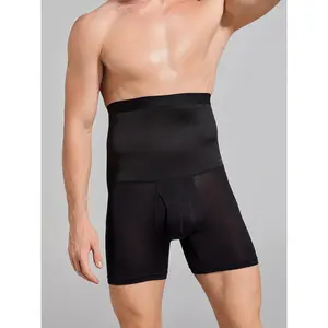Men's High Waist Shapewear Shorts, Compression Body Shaper, Tummy Control Slimming Bodysuit -  For Men -  Nylon & Spandex Blend -  Suitable for Everyday Wear & Workouts - Perfect Gift for Fitness Enthusiasts