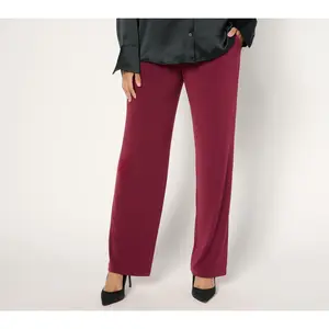 Susan Graver Petite Liquid Knit Wide-Leg Pull-On Pants