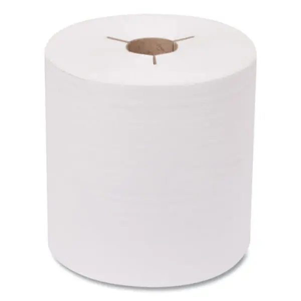 Tork TRK8031050 1-Ply Paper Bathroom Hand Towel Rolls - Advanced, Cloth-Like, Soft, Unscented, Unique Weave, 8x10 in, Bright White, Absorbent, Pack of 6