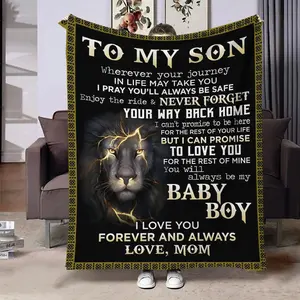 To My Son Gift Blanket, Cozy Throw Blanket, Perfect for Bedroom Living Room Sofa Long Couch, Ideal Present for Special Occasions