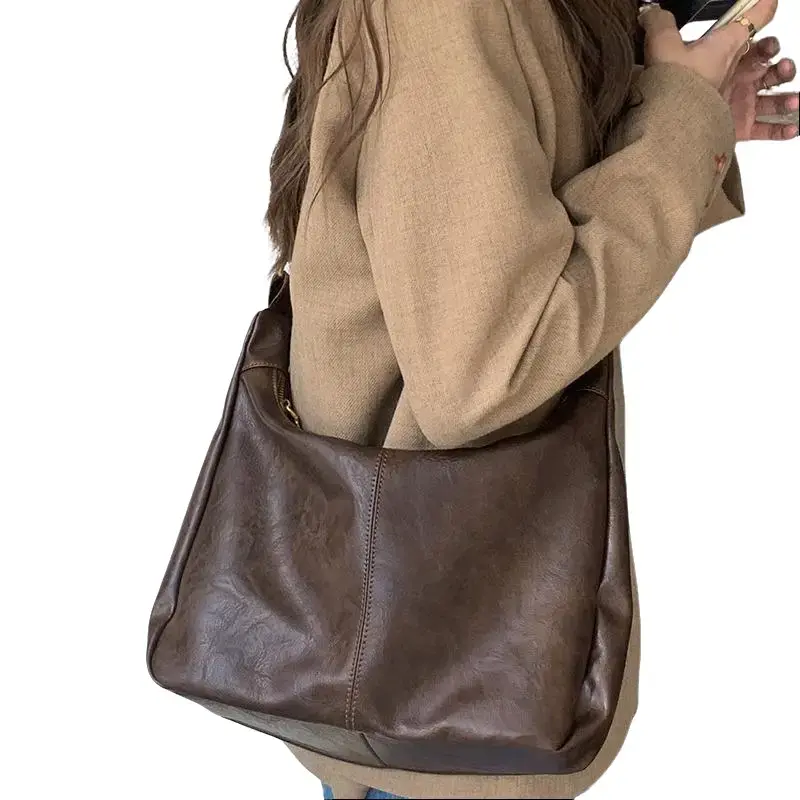 HUHUPF Maillard crossbody bag for women 2026 new trendy Korean version tote bag versatile large-capacity shoulder bag