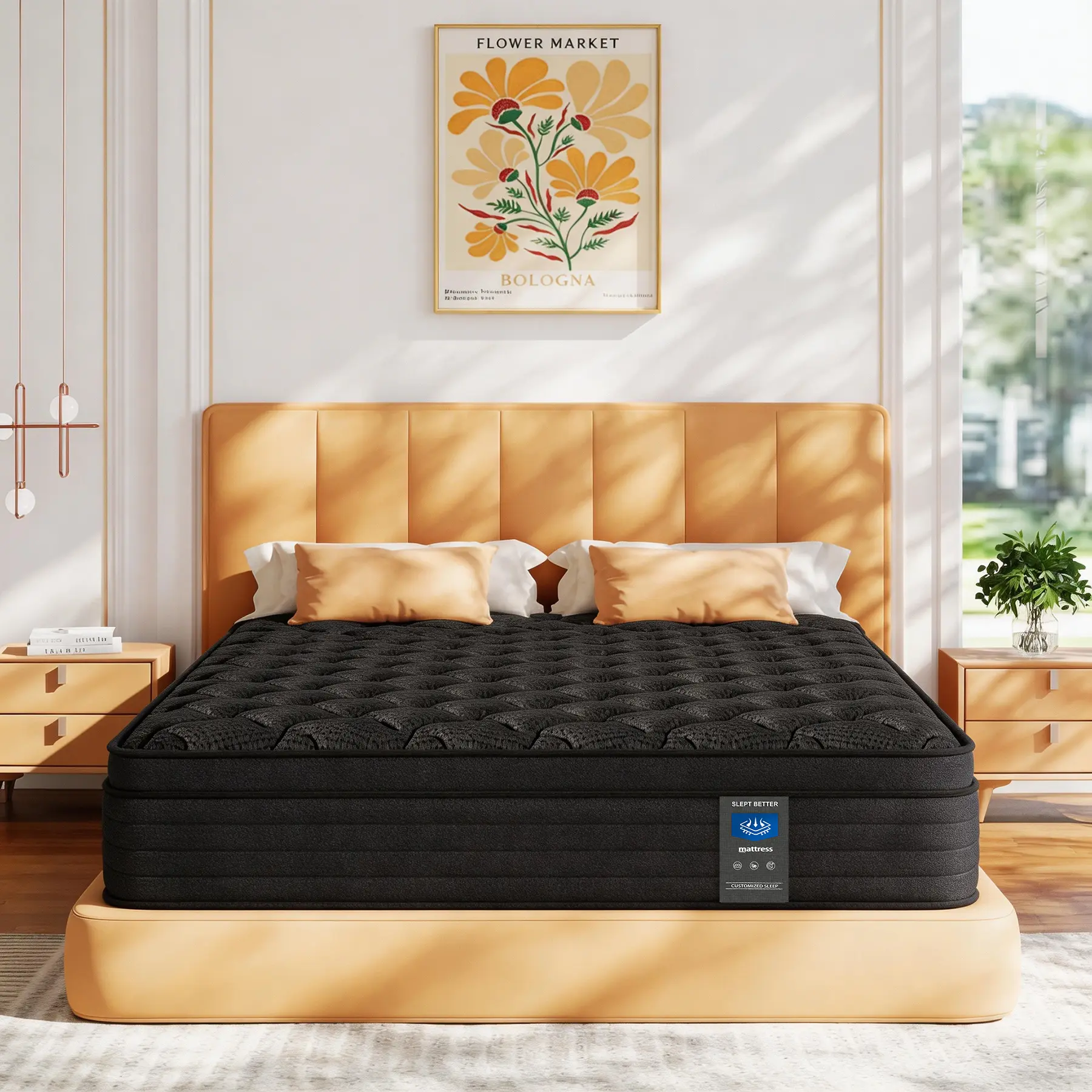Spring Hybrid Mattress for Cool Night & Fiberglass-Free,Twin/Full/Queen/King Size ,10/12/14 Inch Medium Firmin Box for Cool Sleep and Pressure Relief&Perfect Balance of Softness.DealsForYouDays