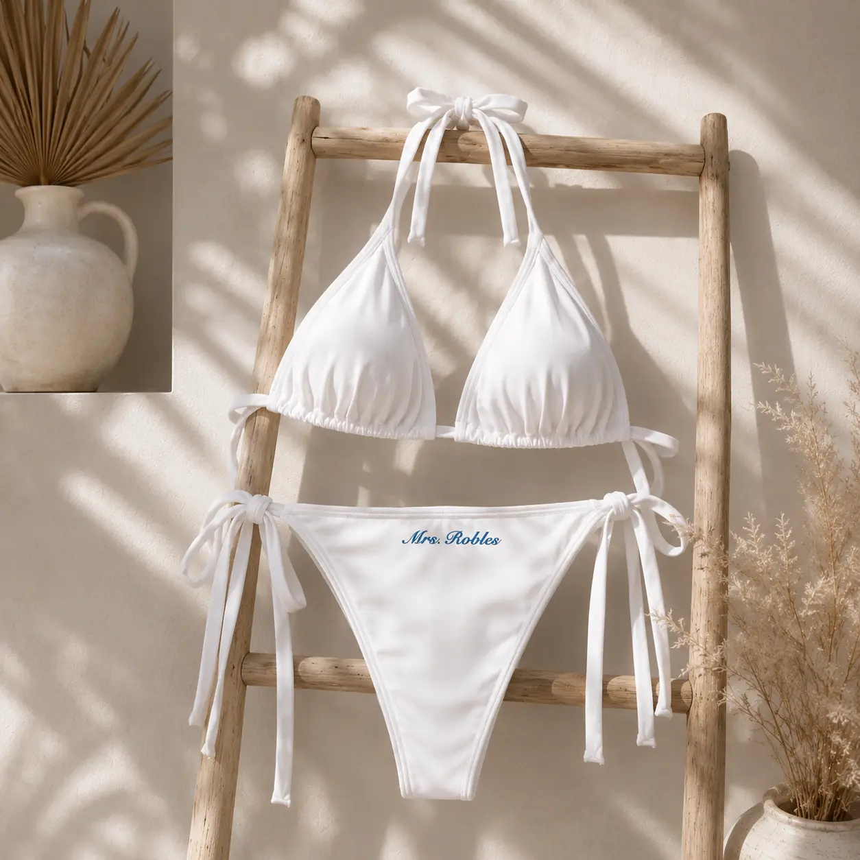 Personalized Bridal Bikini Set, Custom Mrs Swimsuit, Embroidered Bride Swimwear, Honeymoon Bikini, Bachelorette Beach Outfit, Bride Era