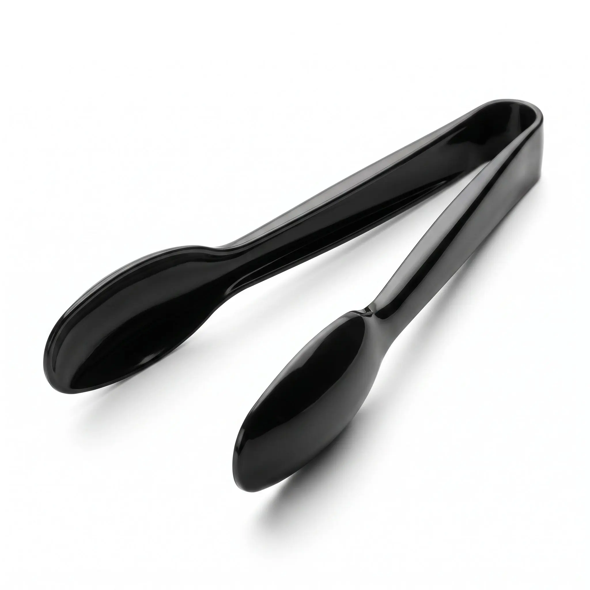Premium 12-Inch Black Plastic Serving Tongs