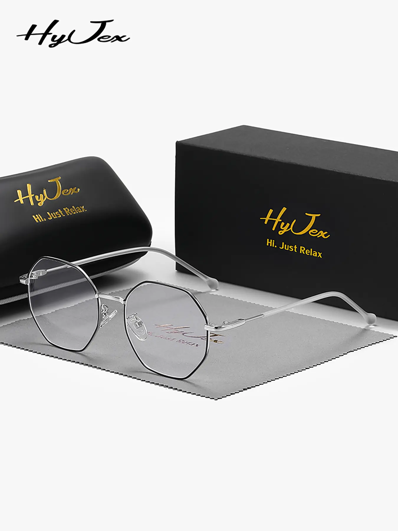 HyJex 1 Piece Unisex Full Metal Casual Fashion Frames Plano Glasses，High Definition Round Frame Plano Glasses，Handcrafted Frames With Soulful Warmth，Round Frame Eyeglasses