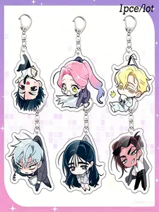 Korean Anime Cartoon Character Acrylic Keychain, Trendy Cute Keychain, Cute Q Version Key Ring Pendant, Keychain For Bags, Bag Decoration, Collectible Accessory