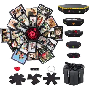 Explosion  Box 6 Faces - Custom Gifts for Boyfriend, Creative  DIY Photo Album Scrapbook, 18.5x18.5 Inch  Birthday, Valentine's Day or Wedding Memory Box