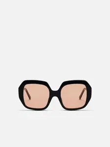 FAYE in Black Acetate Amber Lens Sunglasses by ALAN HAMMOND