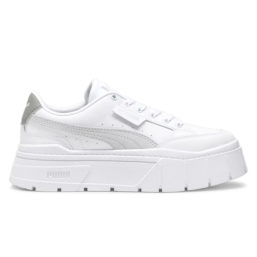 PUMA Womens Mayze Stack Perforated Platform Sneakers Shoes Casual - White PUMA Womens Mayze Stack Perforated Platform Sneakers Shoes Casual - White