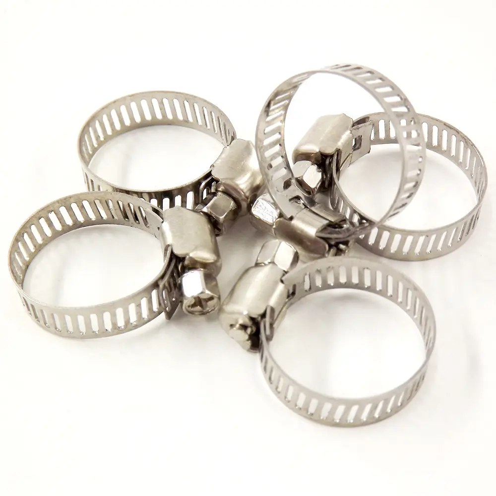 Industrial Heavy-Duty Metal Fuel Line Worm Clamps, 100-Pcs 3/4"-1"(17mm-25mm) Hardware Drive Clamps for Rubber Hoses