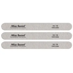 Forte Zebra Straight Nail File, 180/180 Grit, Blue Center - Manicure & Nail Care Tool