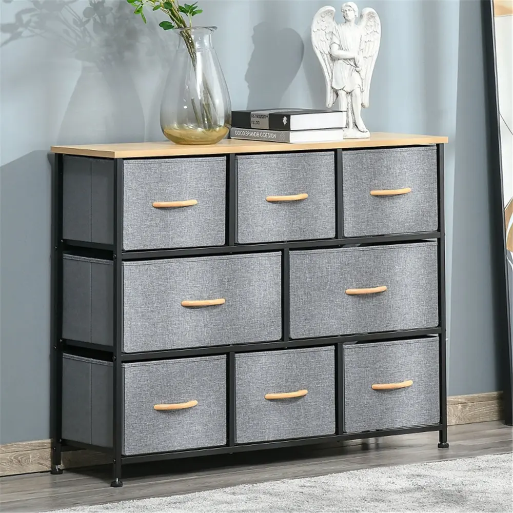 High-End Linen Fabric Storage Cabinet with 8 Drawers - Closet Organizer for Clothes, Kids' Nursery - Suitable for Entryway, Laundry Room