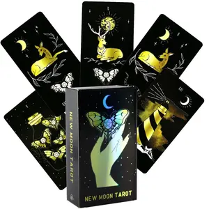 1pc Moon Tarot Cards, Oracle Deck Portable Divination Cards For Fortune Telling,