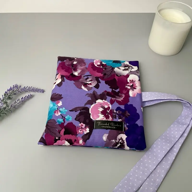 Romantic Purple Flowers Kindle Sleeve with Bow