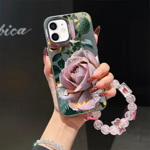 For iPhone 12 Mini pink rose suit bracelet phone Case For iPhone 12 Mini with silicone Shock proof design perfect for popular