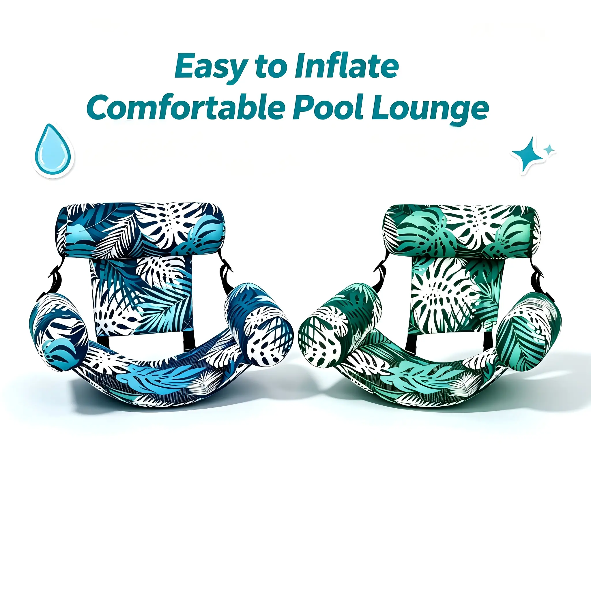 Water Sofa Pool Float,2-Person Pool Floats For Adults Heavy-Duty Swim Ring, Stable Pool Floats For Adults Inflatable Lounger, Perfect For Daily Pool Party, Lake Fishing & Beach Sun Tanning Activities #pool floats for adults
