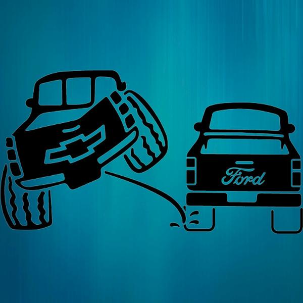 Chevy pee on Ford decal | Truck rivals | rear window decals | Silverado Car Vehicle Decoration
