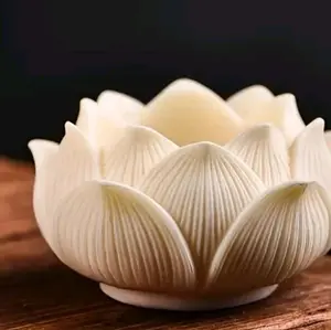 [Elegant Incense Burner] Elegant 3-Inch White Resin Incense Burner with Golden Accents | Lotus Design for Home, Office, or Party Decor - Perfect Gift for Birthdays, Christmas, Halloween, and More, Incense Holder