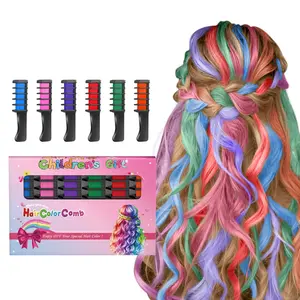 New Hair Chalk Comb Temporary Hair Color Dye for Girls Kids Washable  Mini Size 3.99" Perfect for Birthday Christmas Cosplay DIY Party