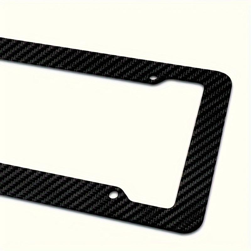 2PCS Carbon Fiber License Plate Frame Set - Stylish Black Finish, SecureFit Mounting For Front & Rear, Rust-resistant, With Noise-Canceling Rattle Proof Pads And Premium Screw Caps, U. S. Area License Plate Frame