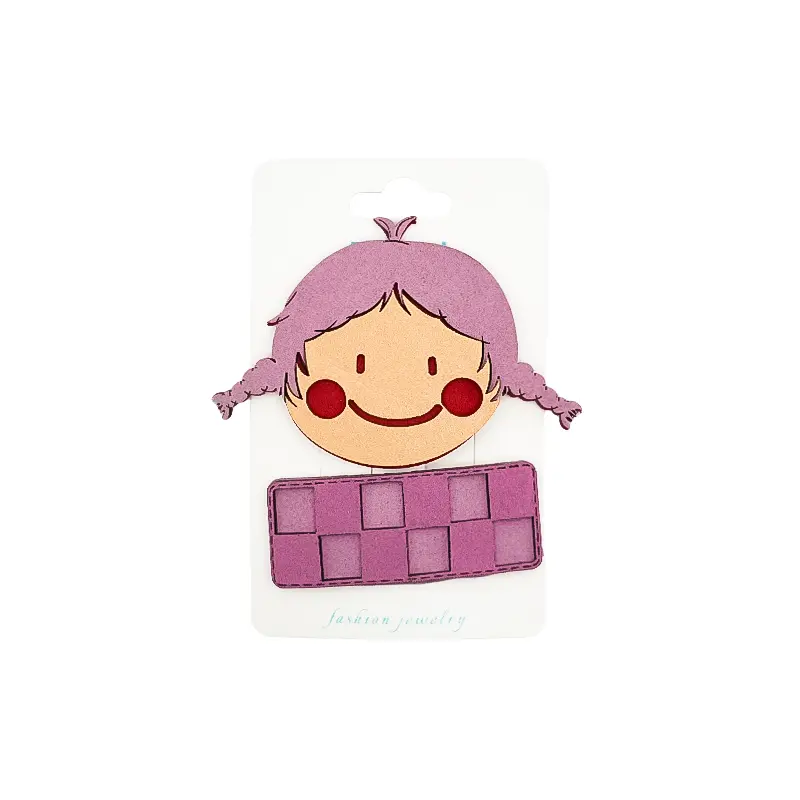 Rumi Purple Flat Hair Clips Set - Kawaii Cartoon-Shaped Decorated Twin-Pigtail Pigtails Hairpins for Sweet Girls, Ideal for School, Travel (Black Friday), Twin-Pigtail Hair Clips, Cartoon-Shaped Hair Clips