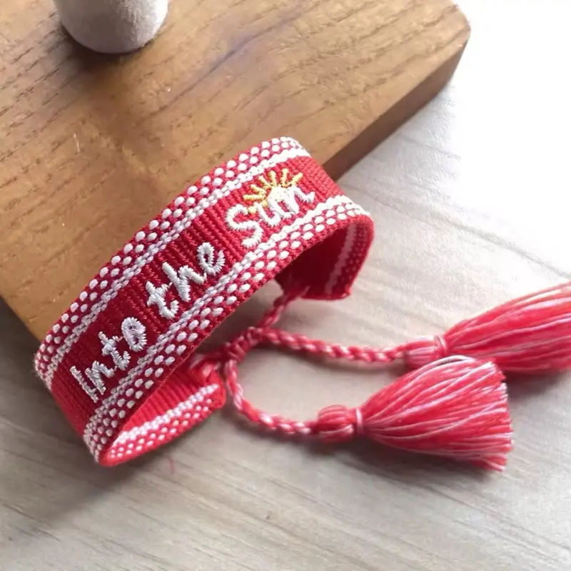 Adjustable, Embroidered Woven BANGTAN Bracelets — Perfect for ARMYs