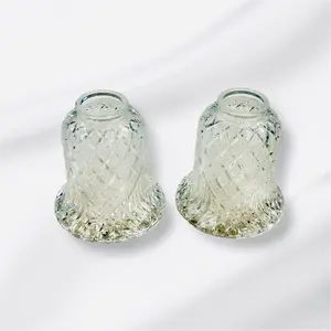 American Glass Carved Candle Holder Set