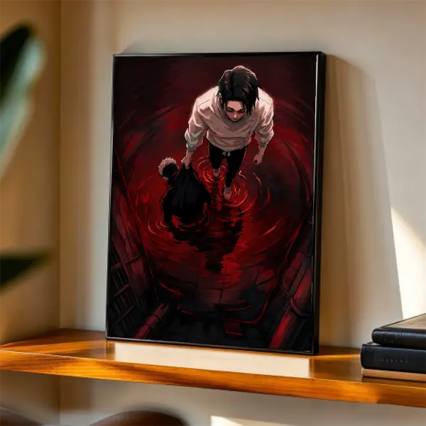 Hot Anime Jujutsu Kaisen Unframed Canvas Wall Art Print - Dark Edgy Modern Look Decoration for Boys Fans' Bedroom, Home Wall Decor, Room Inspo