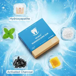 Remineralizing Gum with Xylitol Hydroxyapatite - Natural Mastic Mint Chewing Gum for Oral Care - Sugar Aspartame Plastic Dye Gluten Free - 72 Pieces (18 Count (Pack of 4), Peppermint)