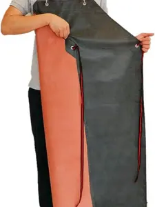 Thick Rubber Apron, 47.2 Inch x 33.5 Inch Waterproof Apron, Long Chemical Resistant Apron, Adjustable Work Aprons for DishWashing, Cleaning Fish, Gardening, Lab Work, Butcher and Dog Grooming, Grey
