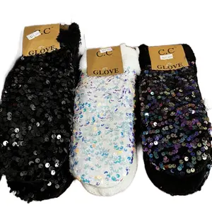 C.C Mitts Sparkle Black, White & Purple with Glittery Finish
