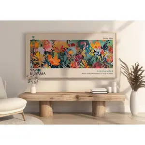 [ SALE UP TO 50% ] Yayoi Kusama Poster, Panoramic Colorful Wall Art, Abstract Art, Patchwork Illustration, Japanese Scenery Art