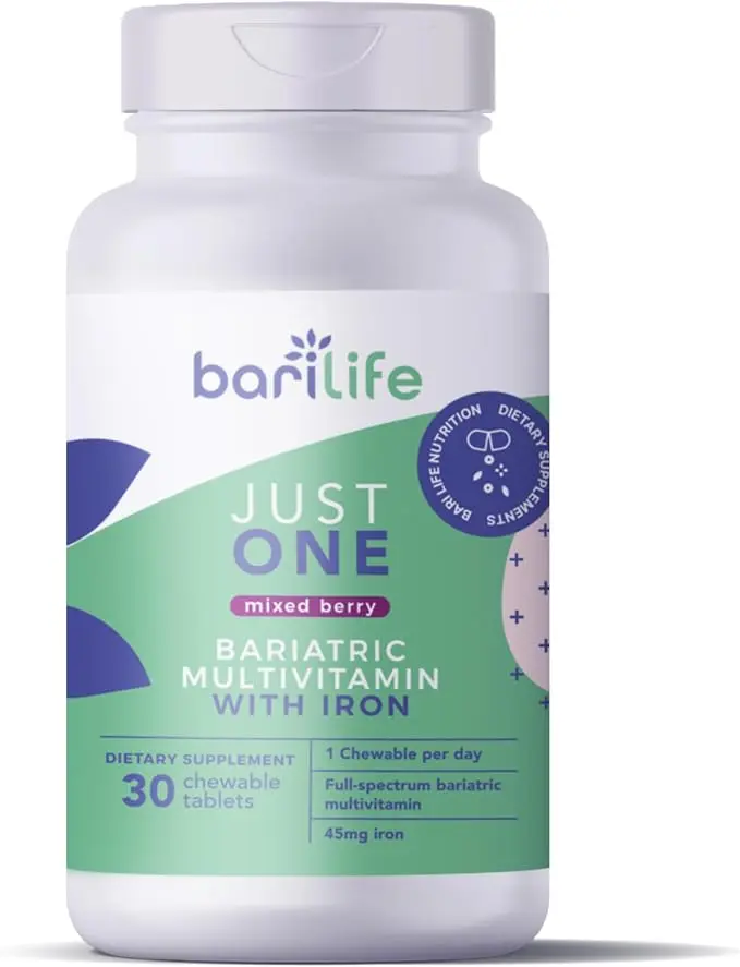 Bari Life 1 Chewable Bariatric Multivitamin with Iron - Once Daily Supplement