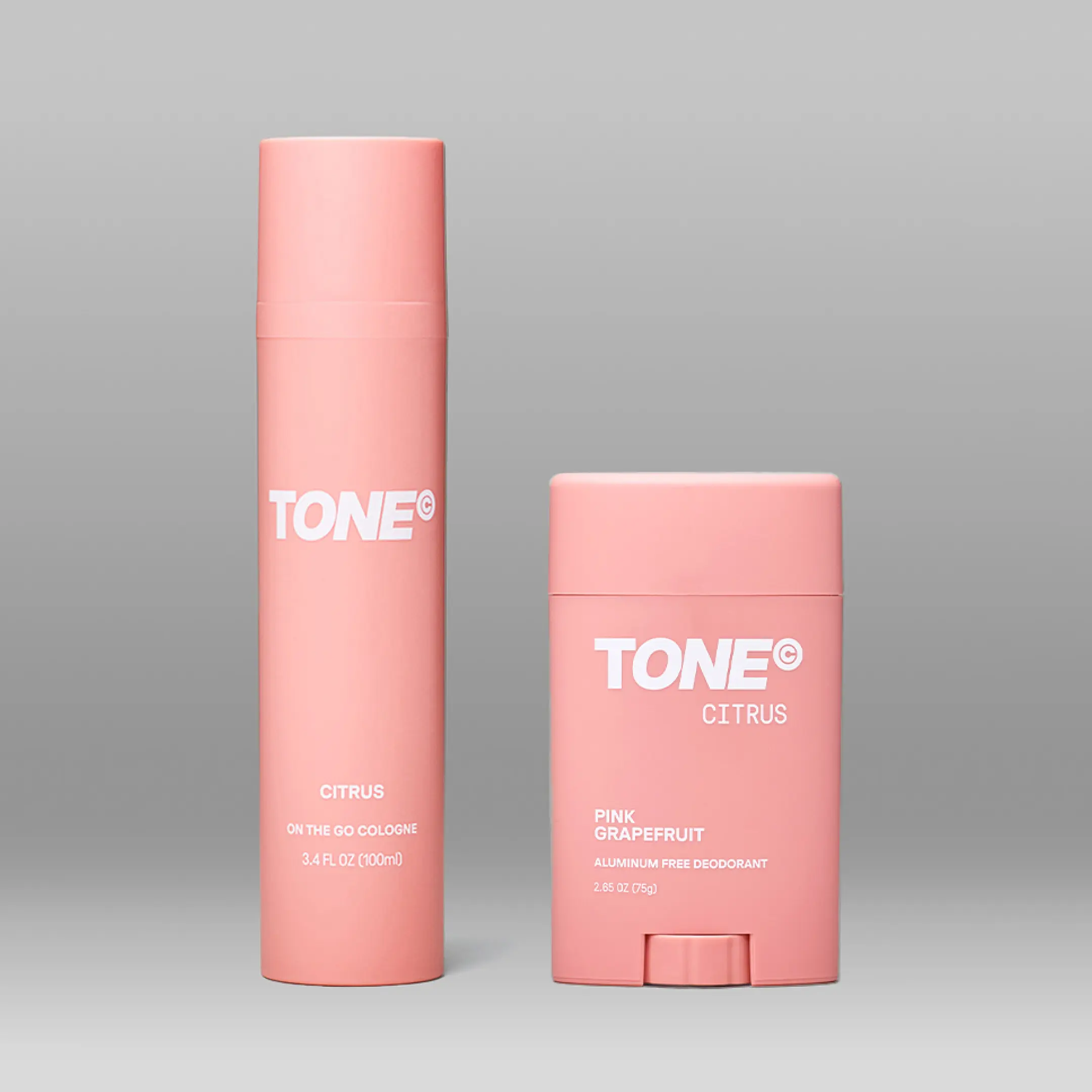 TONE Citrus Collection Tone Body Care Set - Aluminum-Free Travel Toiletries, On-The-Go Cologne, Tapioca Starch & Maltodextrin Coconut Shea Infused Deodorant for Odor Control, All Skin Types