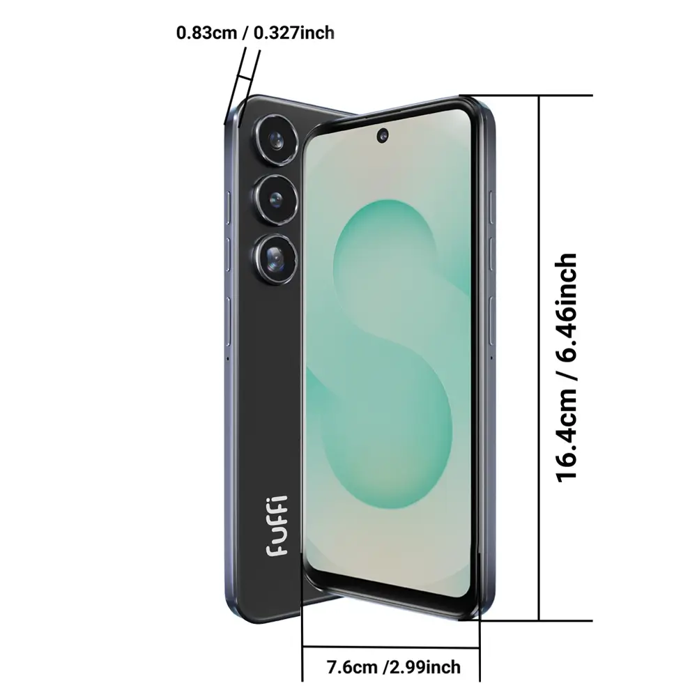 Fuffi スマートフォン本体 ブラック Fuffi Smart Unlock Phone 6.56 Inches with 3gb RAM 32GB Storage