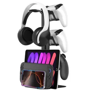 Aluminum Headphone Stand Controller Holder, Universal Storage Box for Gaming Desk Accessories, PC Earphone Parts, Switch Pro